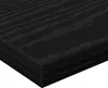 A close-up, angled view of a black wooden shelf with visible wood grain. Produktbild-Vorschau