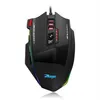 A black gaming mouse with RGB lighting and various buttons is shown against a white background. Podgląd zdjęcia produktu