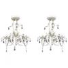 vidaXL Plafonnier en cristal Lustre 2 pcs. Blanc élégant Voir les images du produit 6