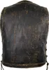 Herren Lederweste Vintage Kutte Bikerweste Motorradweste Produktbild-Vorschau 3
