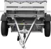 A front view of a small utility trailer. Podgląd zdjęcia produktu