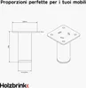 HOLZBRINK Möbelfüße 10 cm Metall Blaugrau 4 Stk. Ø42,4 mm – Produktbild-Vorschau 9