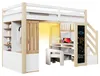 Cama alta de 90x200 cm con escritorio, estanterías, Vista previa de la imagen del producto 5