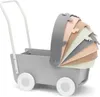 Skrallan Holz Puppenwagen mit Filzdach - grau und Naturtöne Produktbild-Vorschau 1