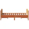 A wooden bed frame shown from the front on a white background. Voir les images du produit