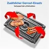 A cooking grate with food items and red arrows indicating airflow. Produktbild-Vorschau