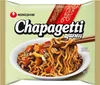 A package of Nongshim Chapagetti instant noodles with a bowl of prepared noodles shown. Produktbild-Vorschau