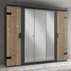 Schlafzimmer Set mit Spiegeltürenschrank Industrial Design Produktbild-Vorschau 6