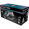 The image shows the retail packaging for a Russell Hobbs Colour Control Supreme Iron. Voir les images du produit