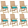 vidaXL Cuscino per sedia 6 pz. Turchese 50x50x7 cm Tessuto Anteprima dell’immagine prodotto 12