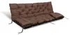 A brown tufted cushion set for a Hollywood swing or garden bench, shown from a diagonal front-left perspective on a white background. Produktbild-Vorschau