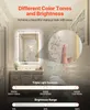 A bathroom vanity mirror with LED lighting, showcasing different color tones and brightness levels. Anteprima dell’immagine prodotto