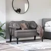 vidaXL lavica Chesterfield s vankúšmi sivá 120,5 x 65 x 75 Náhľad obrázku produktu 3