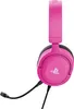 A pink gaming headset with a microphone is shown against a white background. Podgląd zdjęcia produktu