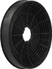 A black circular carbon filter with a grid pattern. Produktbild-Vorschau