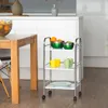 Kovový servírovací vozík se 3 policemi Náhled obrázku produktu 2