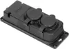 A black electrical outlet with two covered sockets, mounted on a flat surface. Anteprima dell’immagine prodotto
