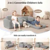 CAVEEN Sofa dziecięca 2 w 1, rozkładana sofa dziecięca, Podgląd zdjęcia produktu 3