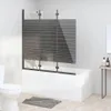 vidaXL Badewannenfaltwand 3-teilig 130x130 cm ESG Schwarz Produktbild-Vorschau 2