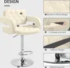 A bar stool with callouts highlighting its design features. Produktbild-Vorschau