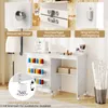 A collage of images showcasing the features of a white sewing table/desk. Náhled obrázku produktu