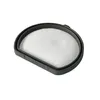 A close-up, angled studio shot of a white filter within a black frame, set against a white background. Produktbild-Vorschau