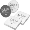 itenga 40x Serviette Schön dass du da bist weiß taubengrau Produktbild-Vorschau 1