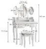 Kaptafel set met kruk Vicco Diana Wit 90 cm met spiegel, Productafbeelding-voorbeeld 7