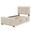 Letto imbottito Merax 90x190 cm con letto estraibile, Anteprima dell’immagine prodotto 9