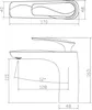 Technical drawing of a faucet with dimensions. Anteprima dell’immagine prodotto