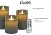 Candela Lights LED Kerzen 3er Set Stumpenkerze Grau Produktbild-Vorschau 4