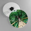 Wanduhr - Rund - Glasuhr - Gehweg Baum Holz Steg - 30x30cm Produktbild-Vorschau 2