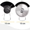 Two different cutting heads for a trimmer are shown side-by-side, with size indicators below each. Náhľad obrázku produktu
