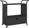 vidaXL Barový vozík se zásuvkou černý 100x45x97 cm Poly Náhled obrázku produktu 1
