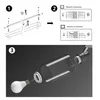 Instructional diagrams for installing a light fixture, showing wiring diagrams and assembly steps. Produktbild-Vorschau