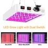 A collage of images showing an LED grow light and its different light spectrum settings. Náhľad obrázku produktu