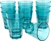 12 bicchieri di plastica - 390 ml - blu trasparente - senza Anteprima dell’immagine prodotto 1