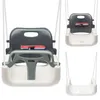 A collage of three different views of a baby swing seat. Produktbild-Vorschau