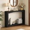 Konsolentisch 100 cm schmal Vintage Holz Schwarz Produktbild-Vorschau 2