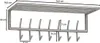 Wieszak ścienny metalowy srebrny 65x30x10 cm designerski Podgląd zdjęcia produktu 8