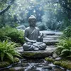 Relaxdays Buddha Figur sitzend, 52 cm, Gartenfigur, Vintage Produktbild-Vorschau 5