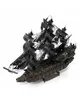 A 3D metal model of a pirate ship with black sails, displayed on a white background. Náhľad obrázku produktu