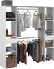 Parisot Combi 3 – Kleiderschrank 176 cm Weiß mit Vorhang, 2 Produktbild-Vorschau 3
