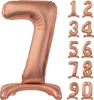 Nummer Rose Gold Zahl 7 Folienballon mit Basis 74 cm Produktbild-Vorschau 4