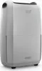 A white dehumidifier with a transparent water tank is shown against a light gray background. Voir les images du produit
