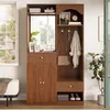 Kompaktgarderobe mit Spiegel und Sitzbank,Flurgarderobe mit Produktbild-Vorschau 7