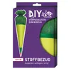 The image shows the retail packaging for a DIY fabric school cone cover. Anteprima dell’immagine prodotto