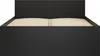 A front view of a black bed frame with a slatted mattress base. Produktbild-Vorschau