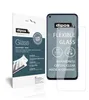 A product package for a screen protector is shown next to a smartphone with the screen protector applied. Produktbild-Vorschau