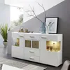 Wohnzimmer Möbel weiß mit Eiche Applikationen FARO-36 Set Produktbild-Vorschau 9